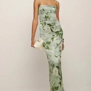 Sage Green Reformation Frankie Silk Dress Size 8